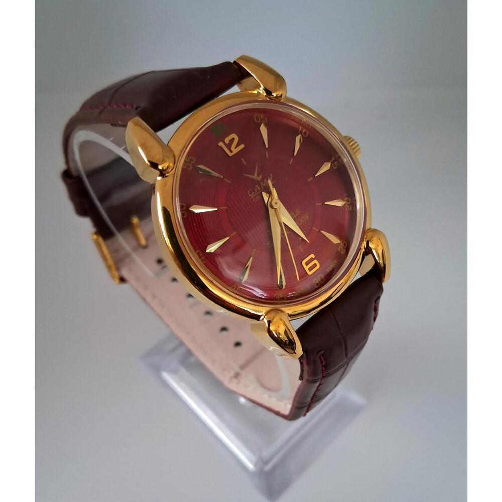 Vintage‎ Camy Men's Leather Mechanical Watch RARE